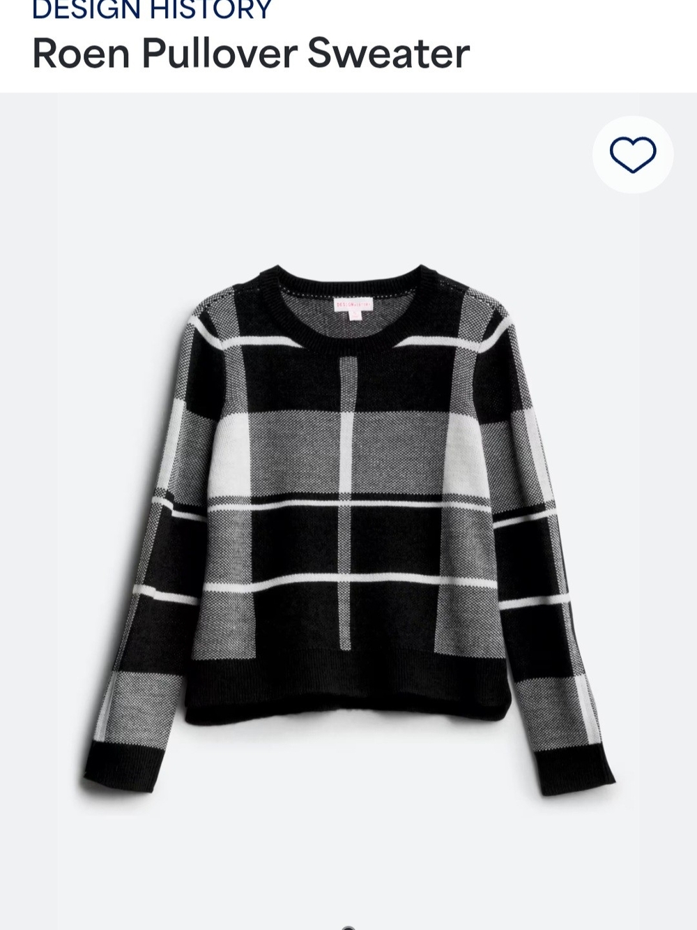 Girl's Stitch Fix Black & White Windowpane Pullover Sweater